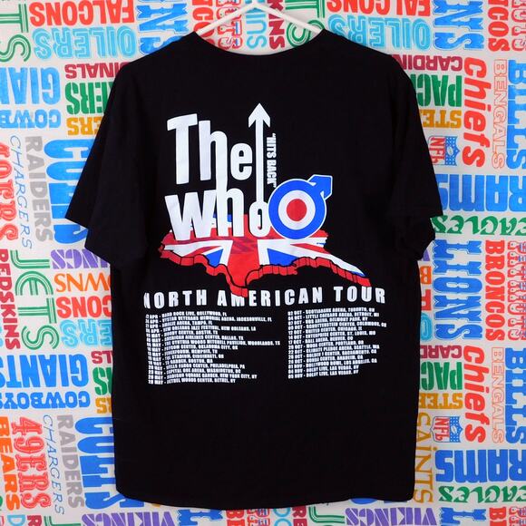 The Who Hits Back Tour 2022 T Shirt Size L Double Sided Dates Rock Band Merch - Picture 2 of 5
